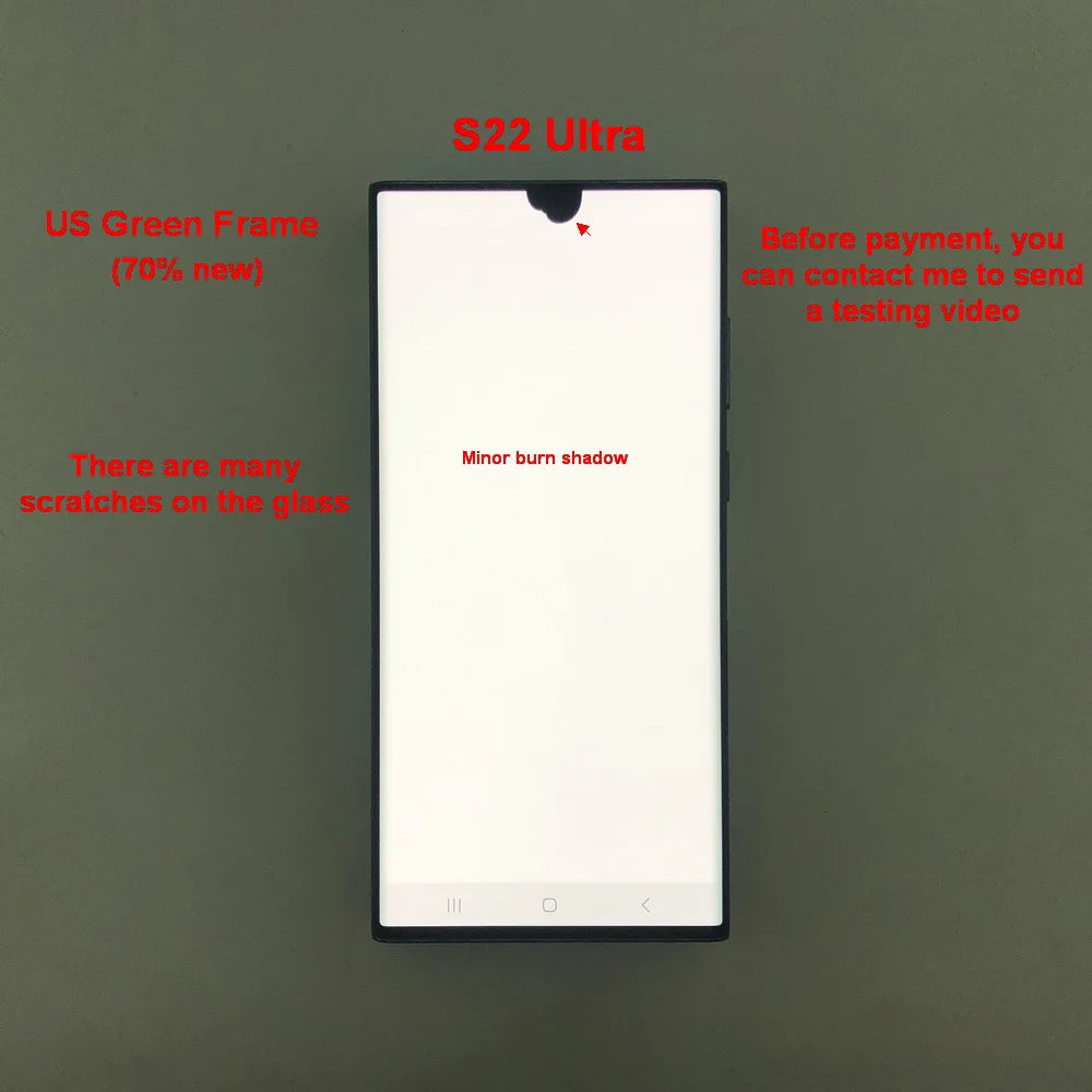 Display Super AMOLED per Samsung Galaxy S22 Ultra LCD SM-S908 S908U S908E, Schermo Touch Digitizer di Ricambio con Difetti