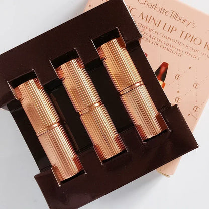 Charlotte Brand Blush in stick colorato, lucidalabbra idratante al collagene, rossetto in tubetto oro con diamante rosa, cosmetici Tilbury