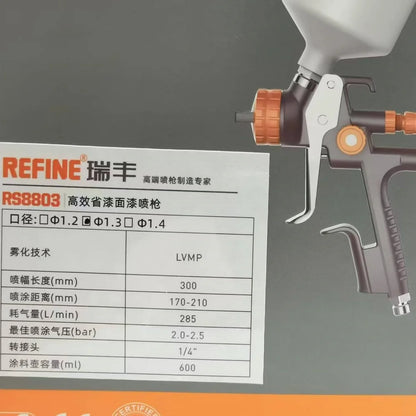 LVMP Pro RS8803 Pistola a spruzzo Ugello in acciaio inossidabile da 1,3 mm Pistola a spruzzo d'aria per vernice spray per auto Spruzzatore per vernice a base d'acqua