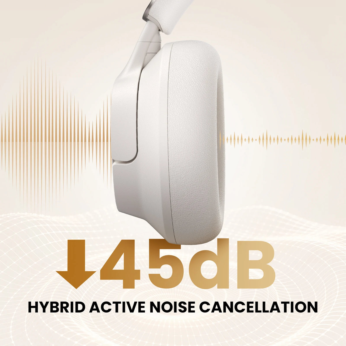 Cuffie Over-Ear HAYLOU FlowLoop S33 con Cancellazione Attiva del Rumore 45dB, Audio Hi-Res LDAC, Auricolari Bluetooth Wireless, 100 Ore di Autonomia