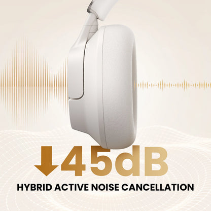 Cuffie Over-Ear HAYLOU FlowLoop S33 con Cancellazione Attiva del Rumore 45dB, Audio Hi-Res LDAC, Auricolari Bluetooth Wireless, 100 Ore di Autonomia