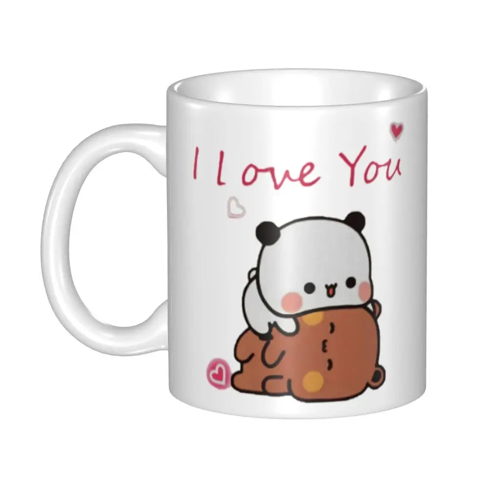 Tazze personalizzate per coppia Bubu Dudu Panda e Brownie Bear Tazza da caffè per tè al latte in ceramica fai-da-te