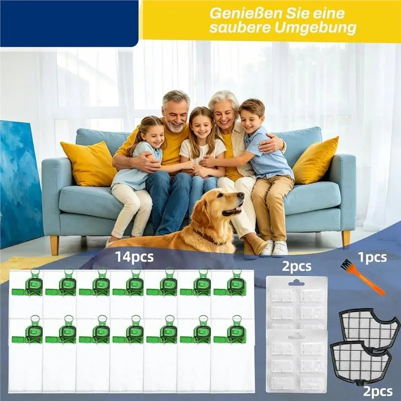 Offerta Speciale - Confezione da 14 Sacchetti per Aspirapolvere Compatibili con Vorwerk Kobold VK140 VK150 FP140 FP150, Set Acce