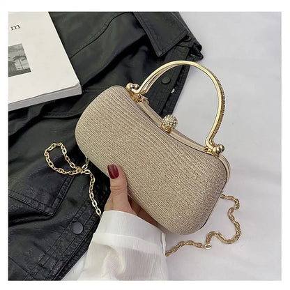 Borsa da sera da donna con perline da sposa Borsa da pranzo Borse a tracolla a catena Elegante pochette con strass Borsa da sera a forma di uovo