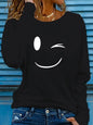 T-shirt da donna in 100% cotone, modello slim, a maniche lunghe, top bianco sottile, maglietta da donna