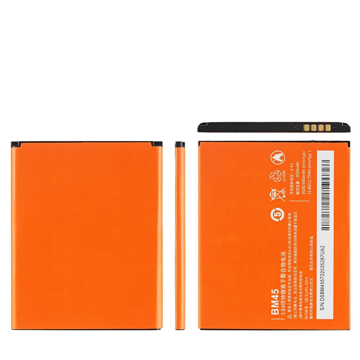 100% batteria originale BM45 3060mAh per Xiaomi Redmi Note 2 Hongmi Note 2 BM45 batterie di ricambio per telefono di alta qualità