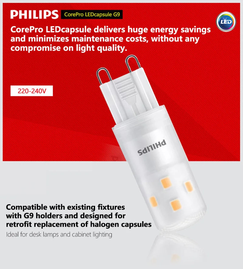 Philips 4 pz CorePro LED G9 Capsule 1.9 W 2.7 W 3.7 W 4 W Lampadina LED a Spillo Sostituire Alogena G9 Luce 2700 K Bianco 220 V Luci Decorative