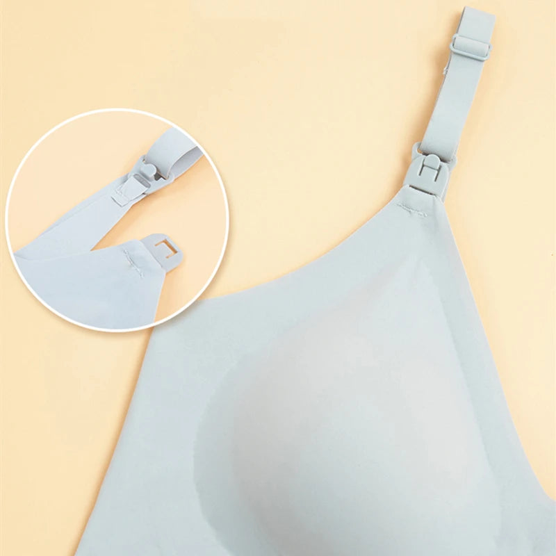 Reggiseno per allattamento da donna con taglio laser ultra sottile Reggiseni per allattamento imbottiti rimovibili senza cuciture Reggiseno di supporto per maternità push up taglie forti