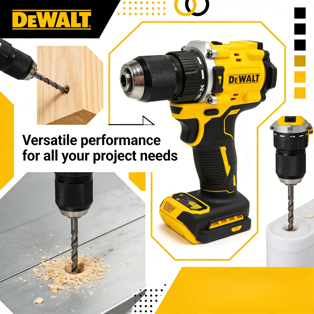 DEWALT DCD805 Trapano a Batteria Brushless 20V: Avvitatore a Impulsi Multifunzione Compatto (Solo Utensile)