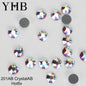 Cristalli YHB Bright Series Crystal AB Dazzling Hotfix Nonhotfix con elettroplaccatura, strass piatti Hotfix per scarpe, borse e abbigliamento.