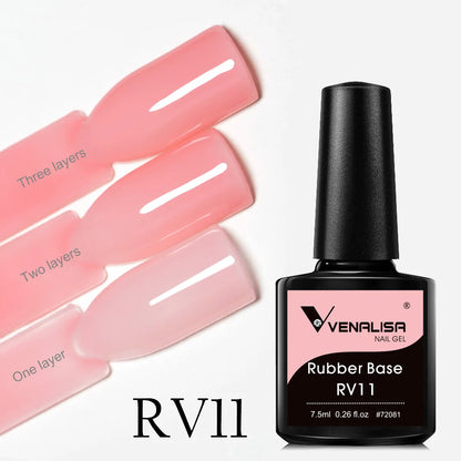 VENALISA Base in Gomma Cappotto Colore Gel per Unghie Smalto Gelatina Semi Trasparente Francese per Unghie Camouflage Soak off UV LED Gel per Unghie Smalto