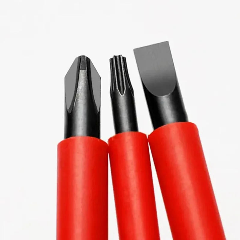 Kit di Attrezzi per Elettricisti 15 Pezzi, Set di Cacciaviti Isolati 1000V con Punte Magnetiche Piatte, Phillips, Pozidriv e Torx