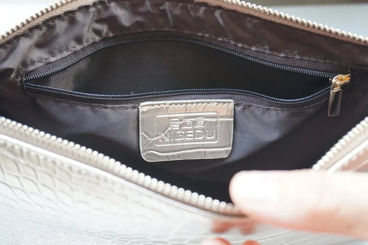 Borsa Clutch da Donna in Pelle PU Effetto Coccodrillo, Pochette da Sera a Busta, Nuova Collezione 2026, Borsa a Mano Femminile, Pochette da Donna