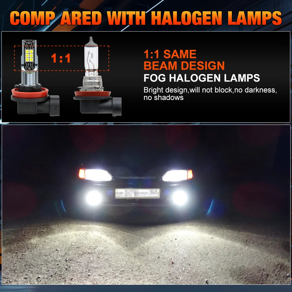 Fari Fendinebbia LED XSTORM H11 Canbus H4 H7 9005 9006, Luci LED per Auto 80W 30000LM HB3 HB4, Lampadine LED 6000k Luce Bianca