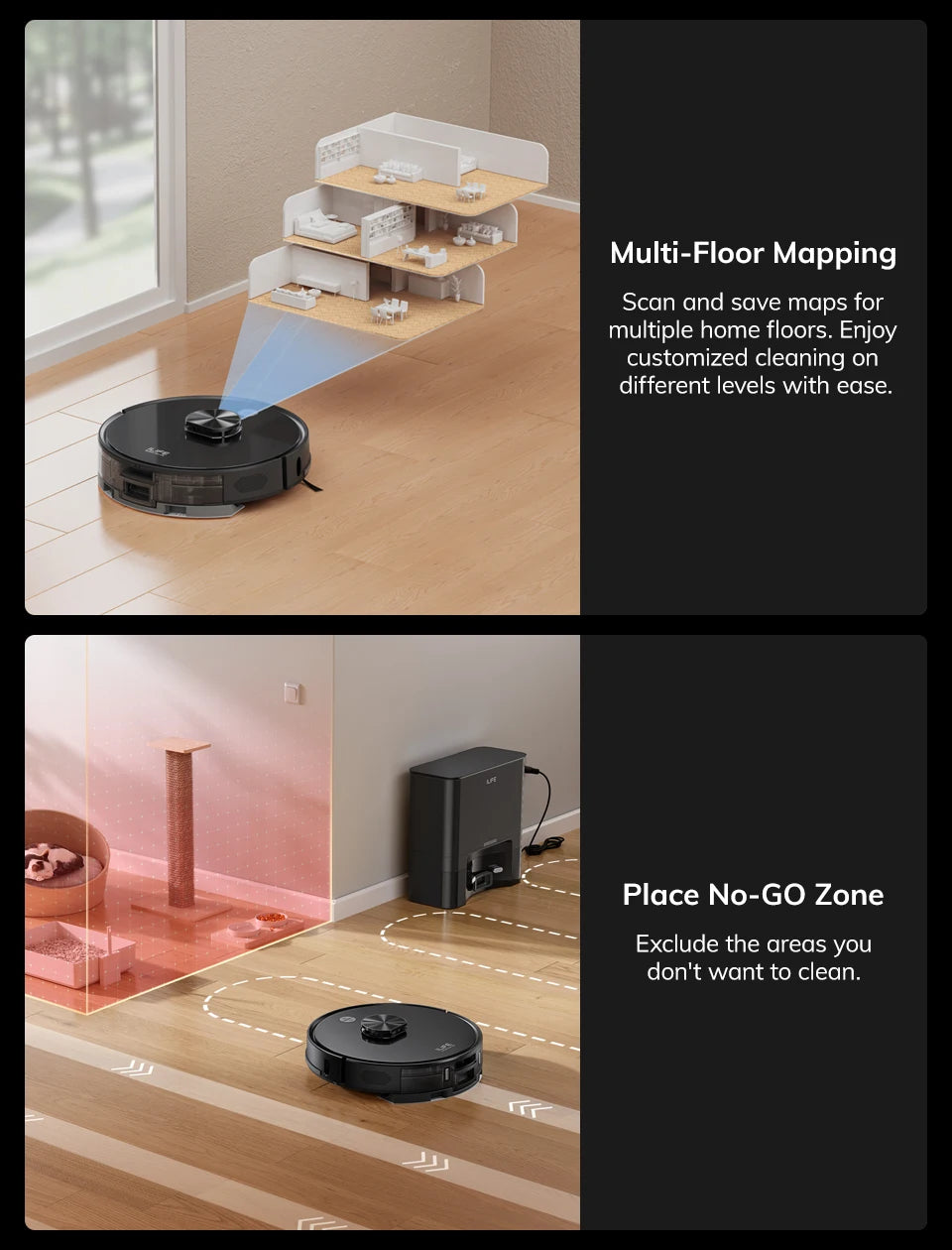 Robot Aspirapolvere ILIFE T20s Ultra con Stazione di Svuotamento Automatico, Aspirazione 10000Pa, Batteria 4600mAh, Autonomia Massima 300 Minuti