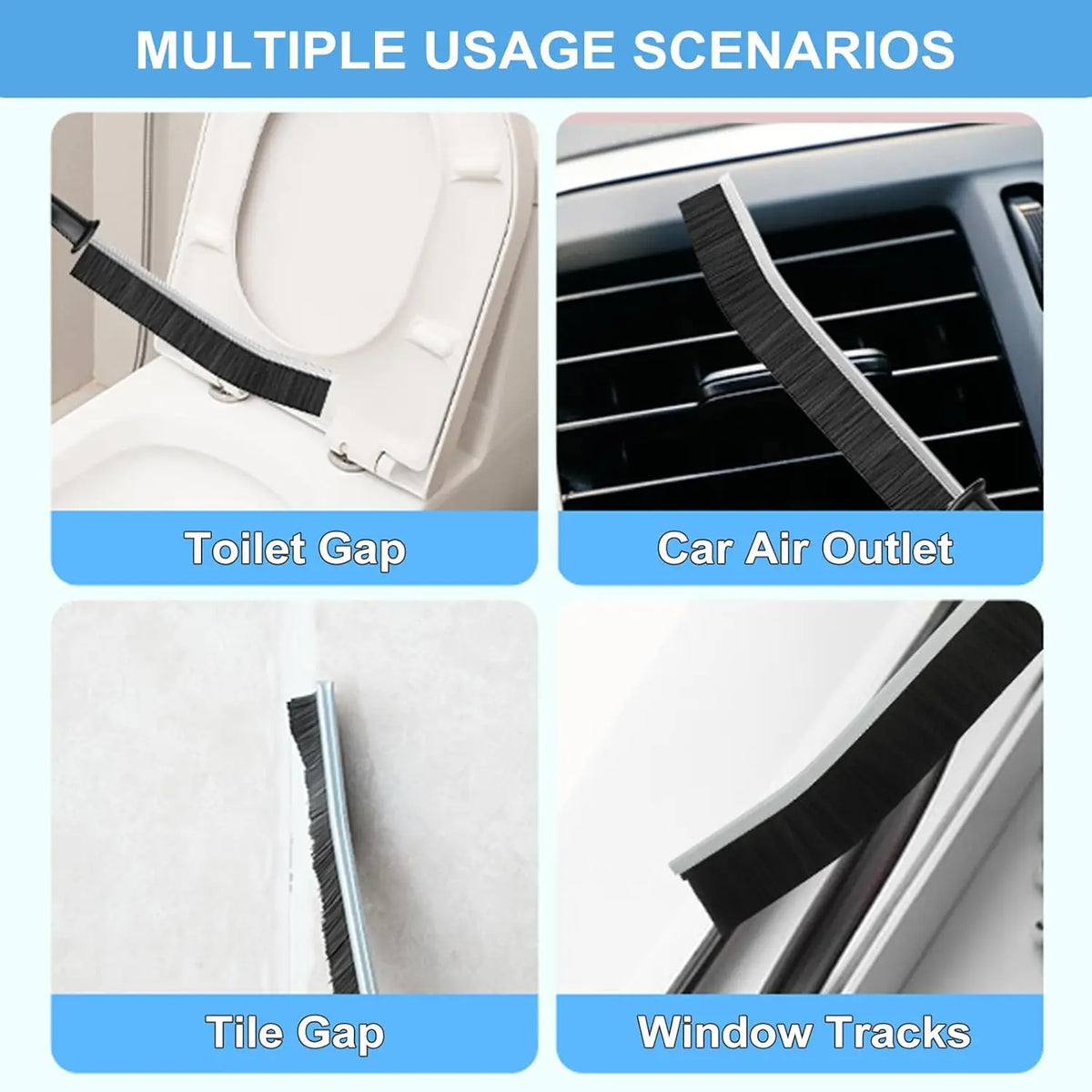Set di 8/9 Spazzole per Pulizia Fessure, Accessori Multiuso a Setole Rigide per Cucina, Bagno, Angoli, Fughe, Lavandino