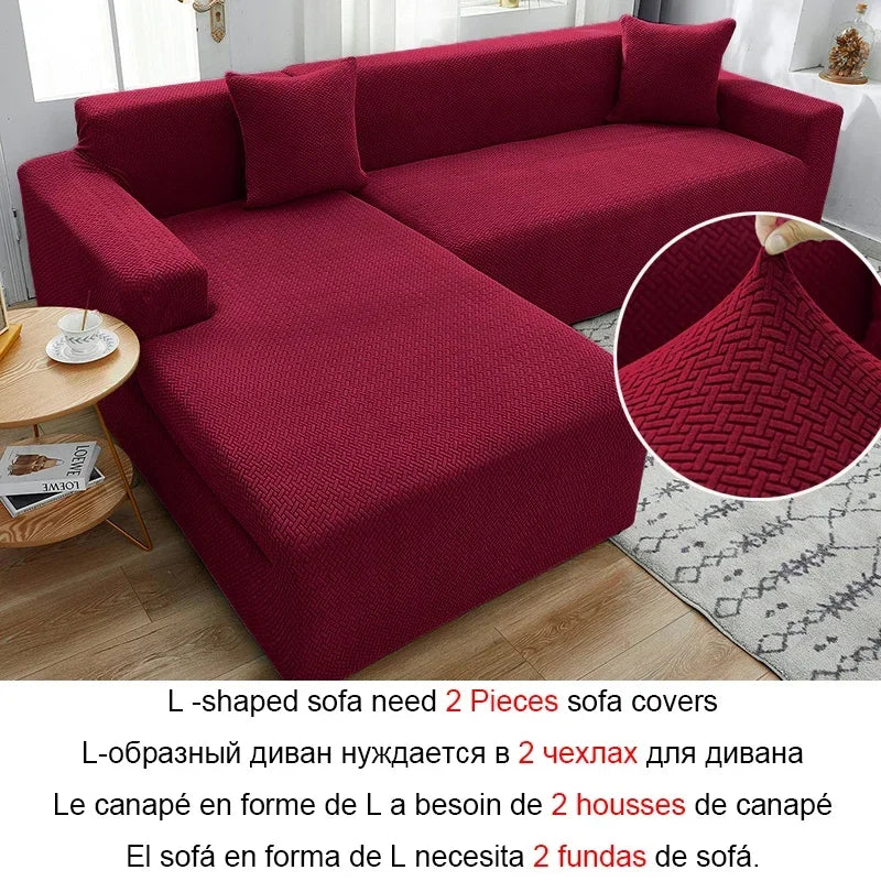 Copridivano ad angolo a forma di L in tessuto jacquard scozzese Copridivano elasticizzato Copridivano moderno per la casa Divano Chaise Lounge per soggiorno