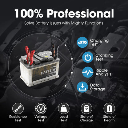 TOPDON BT200 Tester batteria portatile Strumenti di test di avviamento di ricarica per auto 12V Monitor batteria diagnostica automobilistica 100-2000CCA