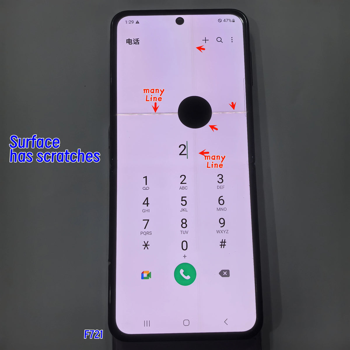 Display LCD Super AMOLED da 6.7'' 100% Testato per Samsung Z Flip 4 SM-F7210 F721 F721W F721U, Schermo Touch Sostitutivo Con Difetti