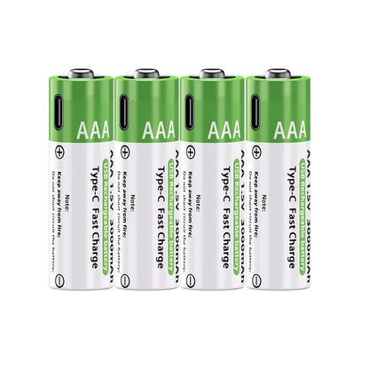 2026 NUOVA Batteria agli Ioni di Litio Tipo-C Ricaricabile ad Alta Capacità AA&AAA per Telecomando, Mouse, Giocattoli Elettrici