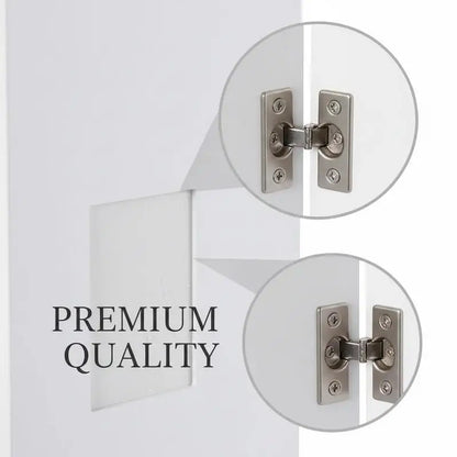 Set di 2 mobili da bagno con 3 ripiani rimovibili, larghezza 16 cm, mobiletto per WC, bianco