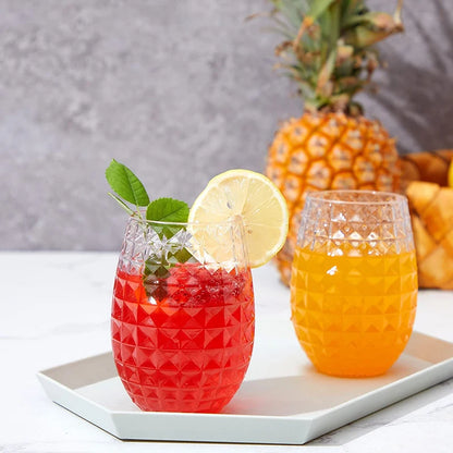 Bicchieri da Vino da 12oz, Bicchieri in Plastica Infrangibili per Whisky, Cocktail e Succhi, Riutilizzabili e Riciclabili per Feste in Piscina e Picnic all'Aperto