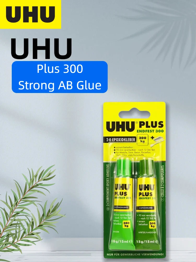 Adesivo Epossidico Bicomponente UHU Plus Endfest 300 Quickset Originale, Colla ad Alta Resistenza per Riparazioni Rapide di Metallo, Ceramica, Vetro e Legno