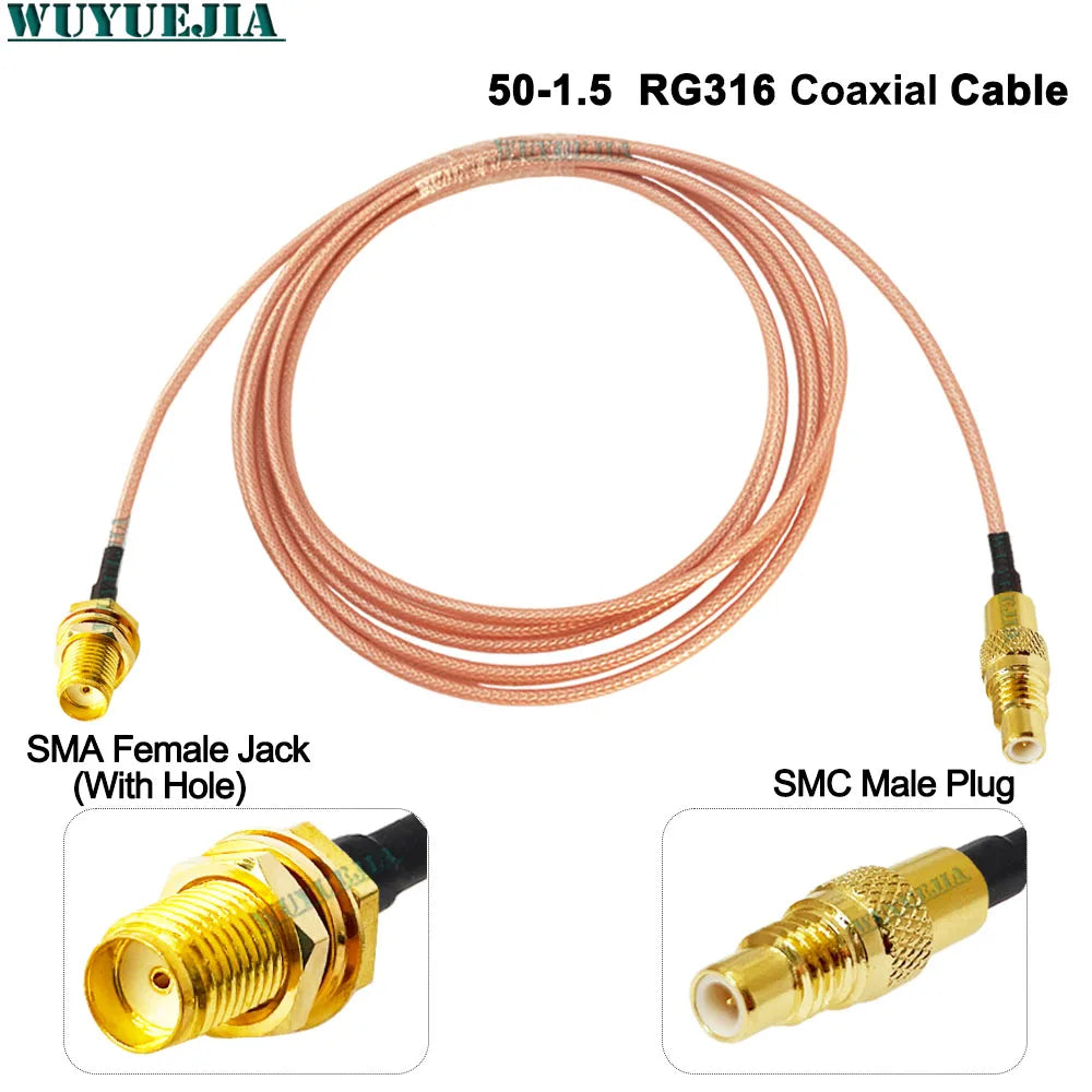 Linea di collegamento SMA a SMC Interfaccia RF SMC Spina maschio SMA a prolunga jack femmina SMC Cavo coassiale adattatore RF 50-1,5 RG-316