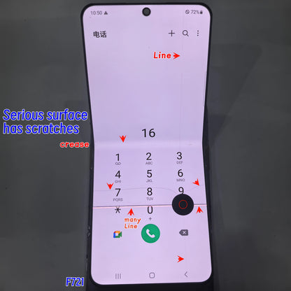 Display LCD Super AMOLED da 6.7'' 100% Testato per Samsung Z Flip 4 SM-F7210 F721 F721W F721U, Schermo Touch Sostitutivo Con Difetti