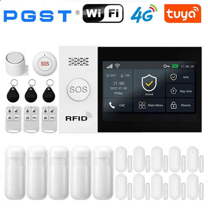 Sistema di allarme domestico wireless PGST, compatibile con Tuya, 4G/2G GSM WiFi, 433MHz, controllo da app, funziona con Alexa