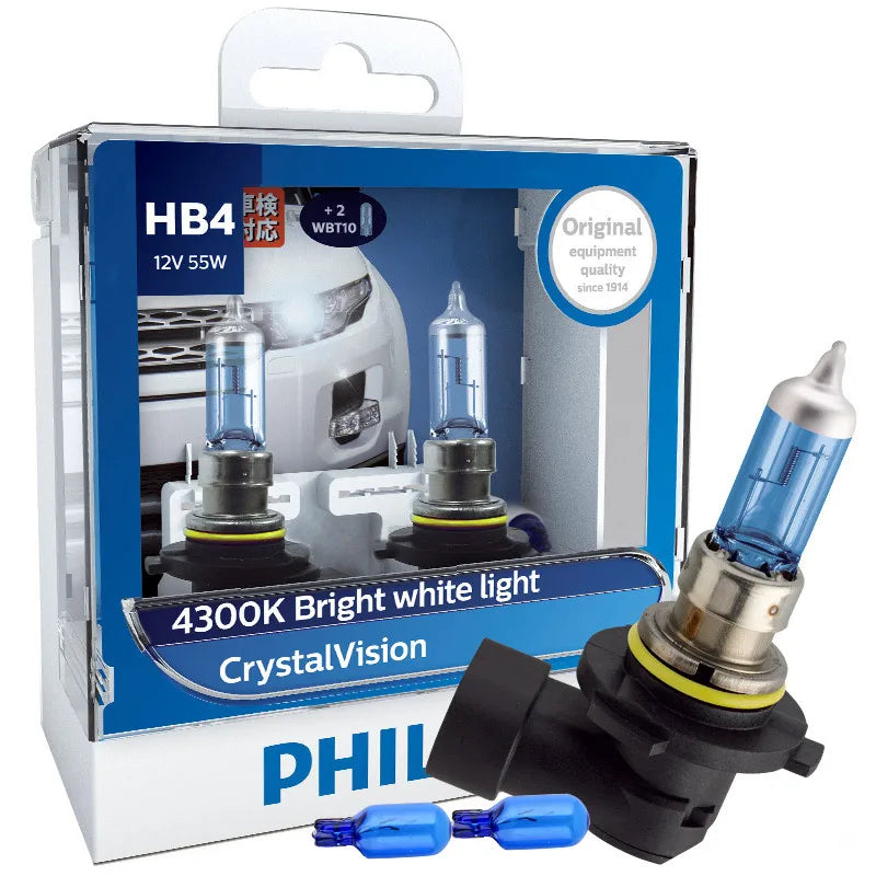 Philips H4 H7 H11 HB3 HB4 H8 H1 H3 9005 Crystal Vision Faro alogeno per auto 4300K Bianco brillante 5000K Diamond Vision Lampade automatiche