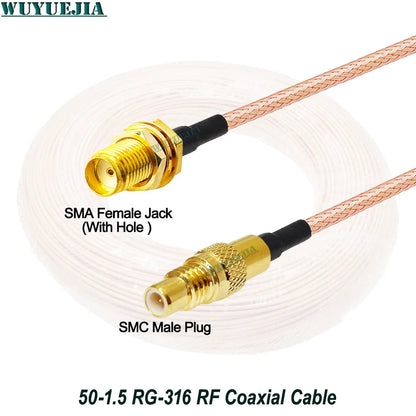 Linea di collegamento SMA a SMC Interfaccia RF SMC Spina maschio SMA a prolunga jack femmina SMC Cavo coassiale adattatore RF 50-1,5 RG-316