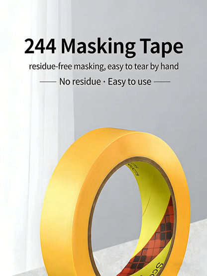 Nastro Adesivo 3M 244 Senza Tracce, Strappabile a Mano, per Verniciatura Auto, Modellismo, Arte, Studenti, Adesivo Monofacciale Resistente alle Alte Temperature