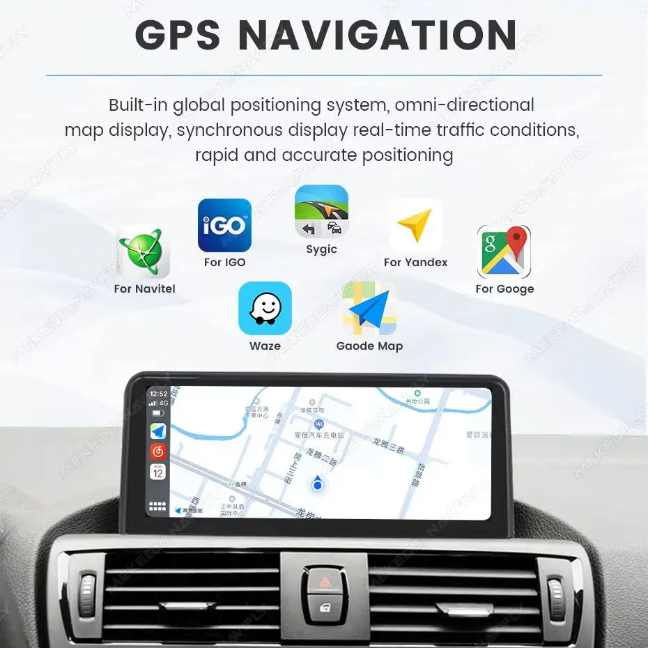 Sistema multimediale intelligente per auto con schermo QLED da 10,25 pollici, Linux, CarPlay wireless, Android Auto, per BMW E90 E91 E92 E93 2005-2012, con WiFi, BT, navigazione GPS e autoradio.