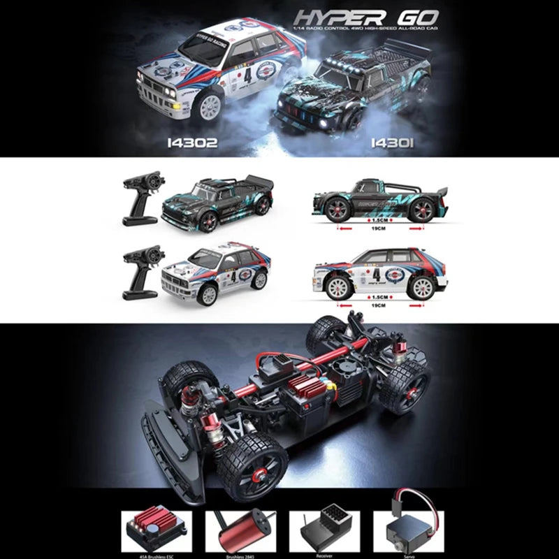 MJX Hyper Go 14301/14302/14303 Auto RC brushless 2.4G 1/14 Telecomando 4WD ad alta velocità Fuoristrada ESC Veicolo Drift Giocattoli per ragazzi