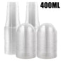 400ml 100% biodegradabile riciclabile trasparente usa e getta per bevande in plastica Pla tè al latte caffè tazza di liquido con cannuccia