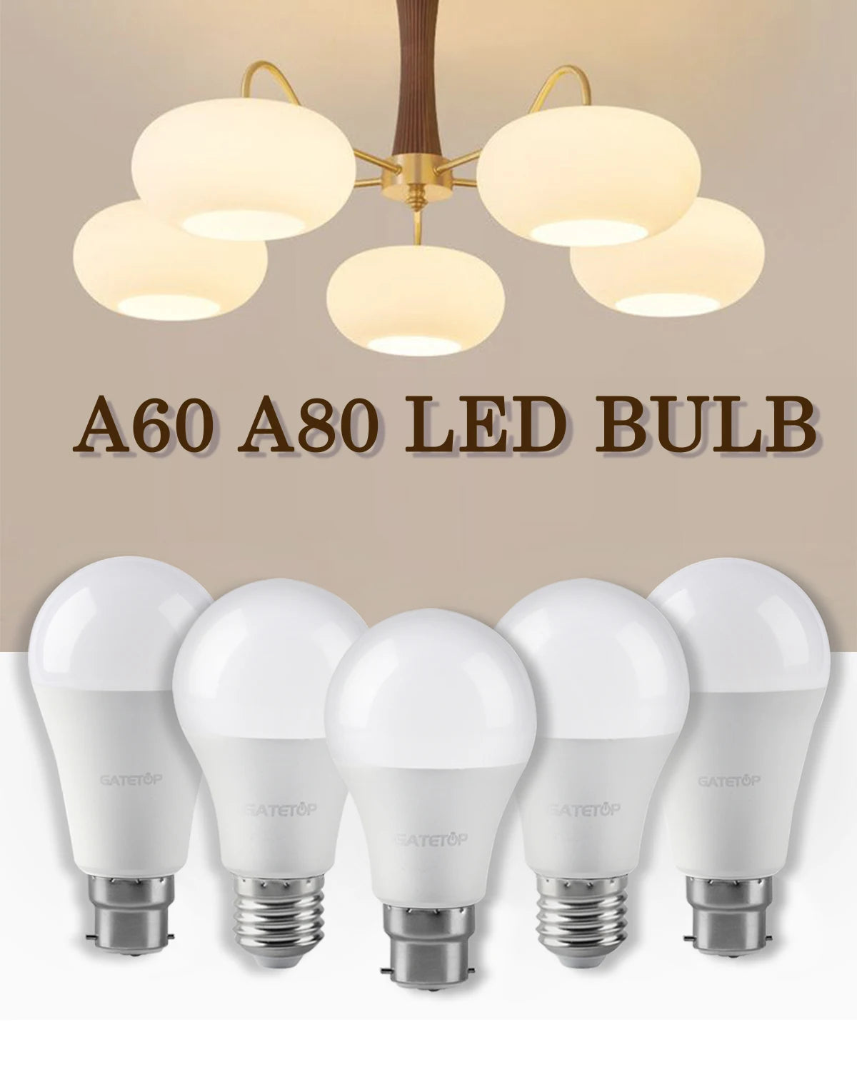 20 Lampadine LED E27 AC 220V 8W 9W 10W 12W 15W 18W 24W Luce Calda e Fredda 3000K 4000K 6000K per Illuminazione Domestica