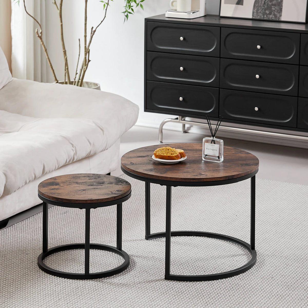 2 pezzi tavolino nordico 2 in 1 combinazione rotonda tavolo da tè per ufficio moderno e minimalista divano per la casa Ins tavolino soggiorno