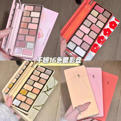 Qianyan Cheeryep Nuova Palette Ombretti 16 Colori Qianyan Glitter Camaleonte Opaco Perlescente Flash Plate Qian Yan Cowherd Sequins