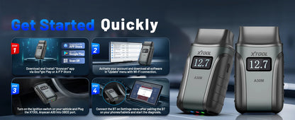 XTOOL A30M OBD2 Scanner Strumenti diagnostici Bluetooth Scanner automobilistico Aggiornamento gratuito a vita Bidirezionale CAN FD FCA 26+ Reset