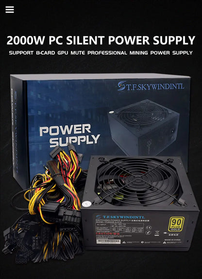 T.F.SKYWINDINTL nuovo 2000W ATX PSU alimentatore minerario supporto alimentazione PC 8 schede Display GPU 95% efficienza per BTC Bitcoin Miner