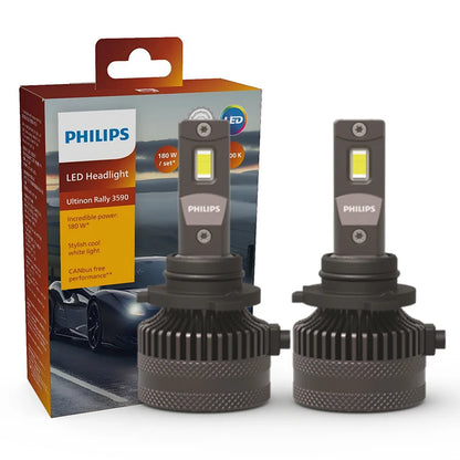 Philips LED 15000lm Ultinon Rally 3590 H4 H7 H8 H11 HB3 HB4 H19 HIR2 H1 Faro per auto 6500K Bianco Potenza massima 180W 12V 4200K U359N