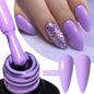 MEET ACROSS 7ml Gelatina Nuda Shimmer Base in gomma Gel Glitter Rosa Viola UV/LED Nail Art Vernis Gel Smalto per manicure Unghie FAI DA TE