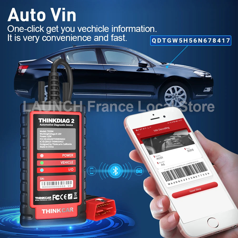 Thinkdiag 2 Ediag Plus Strumenti Diagnostici OBD2 con Protocollo CAN FD, Bluetooth, Codifica ECU, Test Attivo, Scanner OBD2 per Tutti i Sistemi
