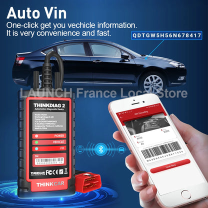 Thinkdiag 2 Ediag Plus Strumenti Diagnostici OBD2 con Protocollo CAN FD, Bluetooth, Codifica ECU, Test Attivo, Scanner OBD2 per Tutti i Sistemi