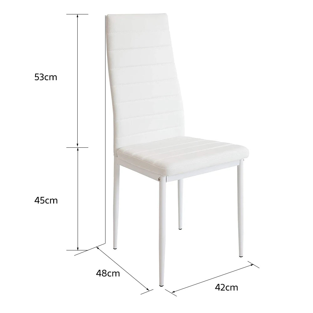 Set di 4 sedie per sala da pranzo, per soggiorno, cucina, sala da pranzo, sedie da cucina imbottite, pelle PU, con gambe in metallo