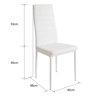 Set di 4 sedie per sala da pranzo, per soggiorno, cucina, sala da pranzo, sedie da cucina imbottite, pelle PU, con gambe in metallo