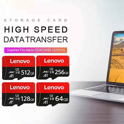 Scheda TF Lenovo ad Alta Velocità 512GB per Videosorveglianza, Micro SD 128GB 1TB, Scheda di Memoria ad Alta Durabilità Classe 10 U3 per Telecamera CCTV e Dashcam