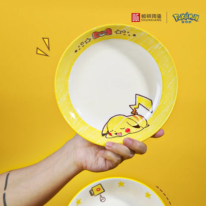 Set di Stoviglie in Ceramica Pokemon SHUNXIANG, Ciotole e Piatti con Motivi Cartoon, Set per Cena, Insalata e Pasta, Adatti al Microonde