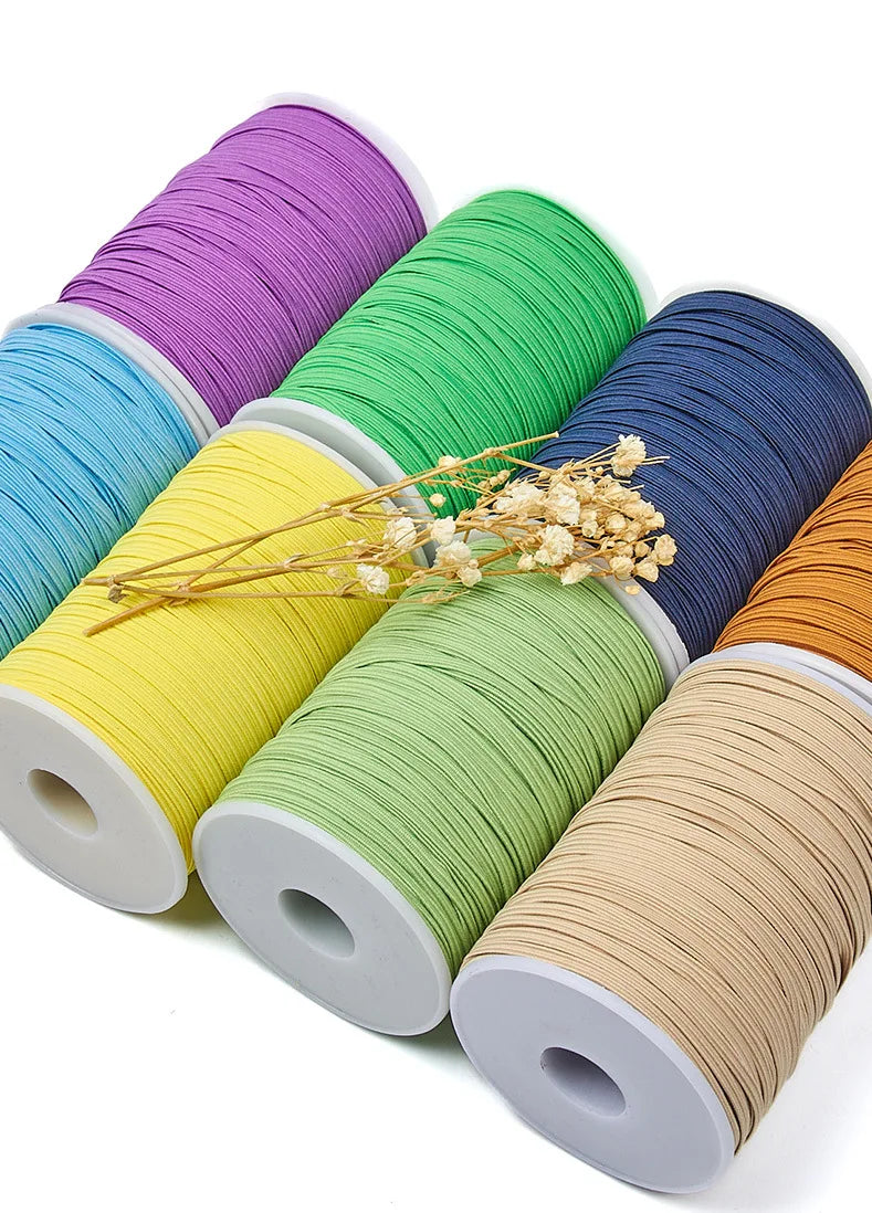 3mm 6mm Elastico colorato Elastico per cucire Nastro elastico Elastico in spandex Fascia per cucire Tessuto Accessori per indumenti fai da te 10 anni